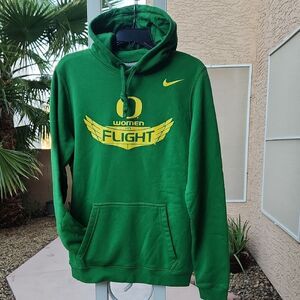 Nike Green Women's Hoodie with Yellow Accents